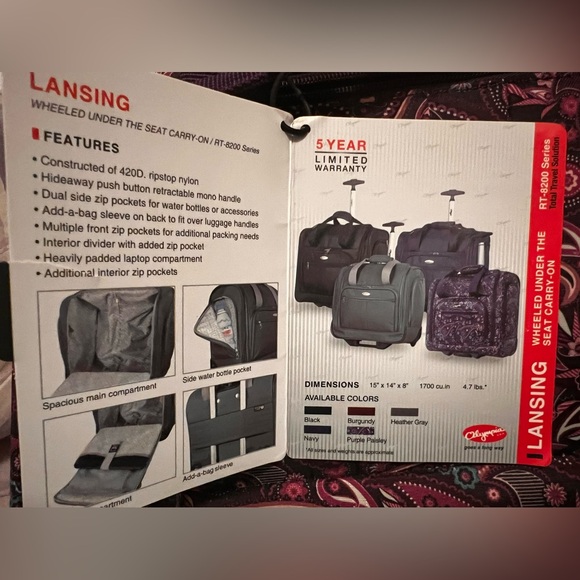 Laptop bag on wheels with adjustable handle - Picture 2 of 2